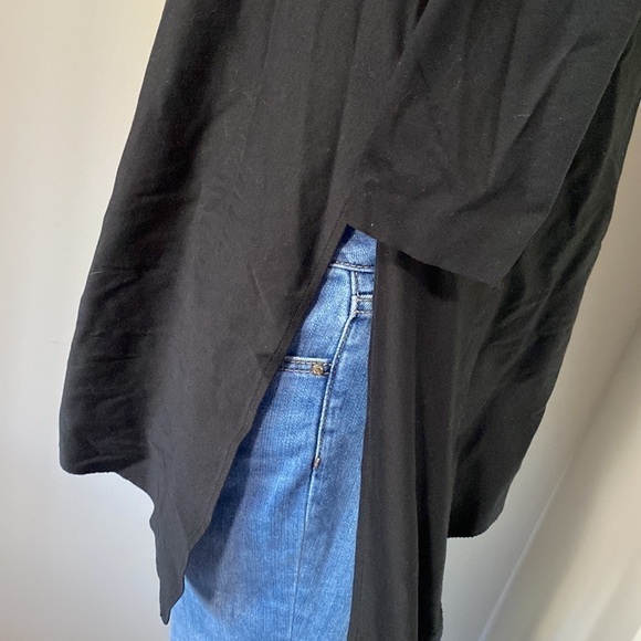 COS Black asymmetric tunic v neck swing top drape raw edge Shirt Top Sz XS - Picture 7 of 11